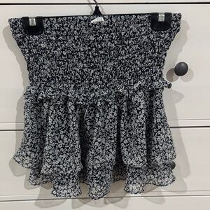 Sienna Sky Black and White Floral Mini Skirt